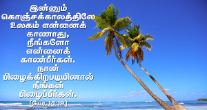 நான் பிழைக்கிறபடியினால் நீங்களும் பிழைப்பீர்கள்