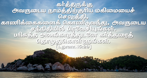 கர்த்தருக்கு அவருடைய நாமத்திற்குரிய மகிமையைச் செலுத்து