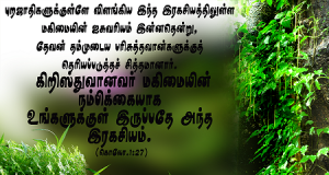 கிறிஸ்துவானவர் மகிமையின் நம்பிக்கையாக உங்களுக்குள் இருக்கிறார்