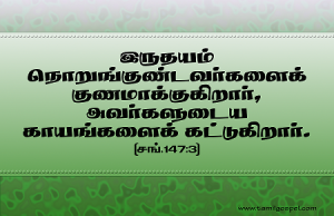 இருதயம் நொறுங்குண்டவர்களைக் குணமாக்குகிறார்