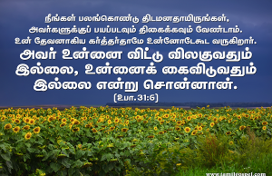 அவர் உன்னை விட்டு விலகுவதுமில்லை உன்னைக் கைவிடுவதும் இல்லை